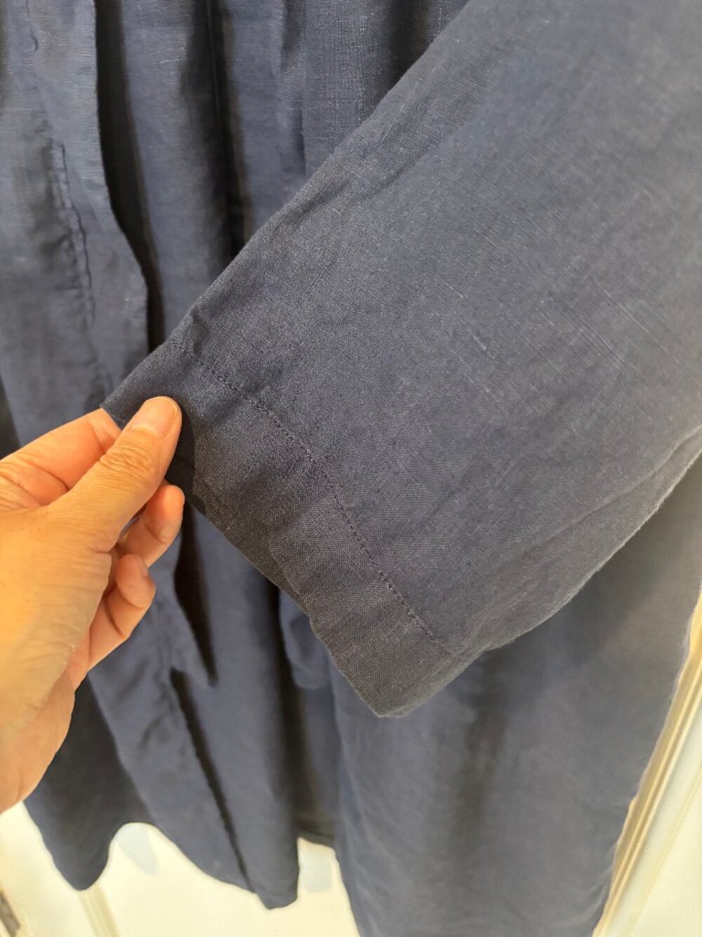 Pure Jill (J Jill) Garment-dyed Navy Linen Duster (M) - Picture 7 of 10